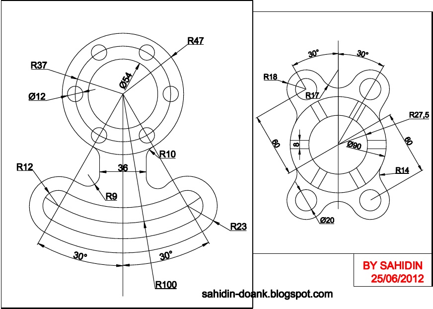 Detail Contoh Gambar Autocad 2d Teknik Mesin Nomer 31