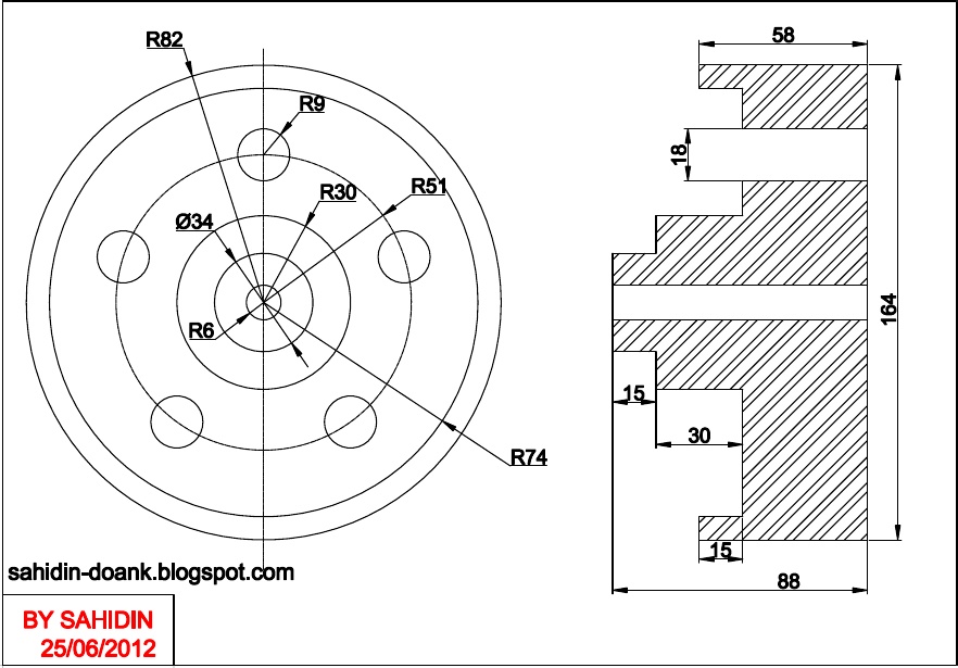 Detail Contoh Gambar Autocad Teknik Mesin Nomer 40