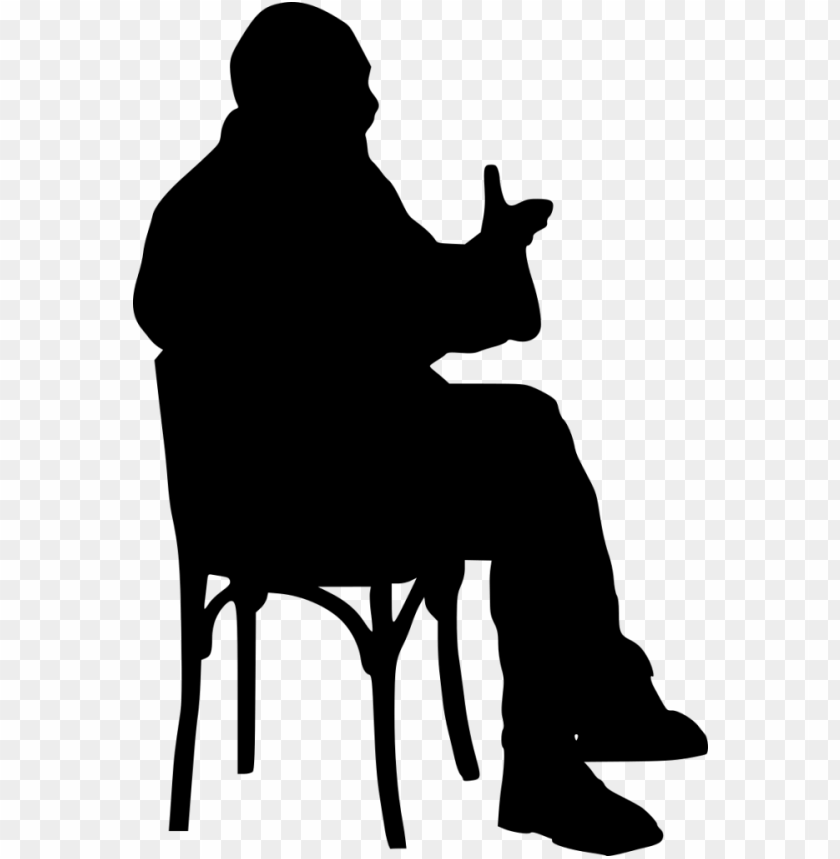 Detail Man Sitting On Chair Silhouette Nomer 13