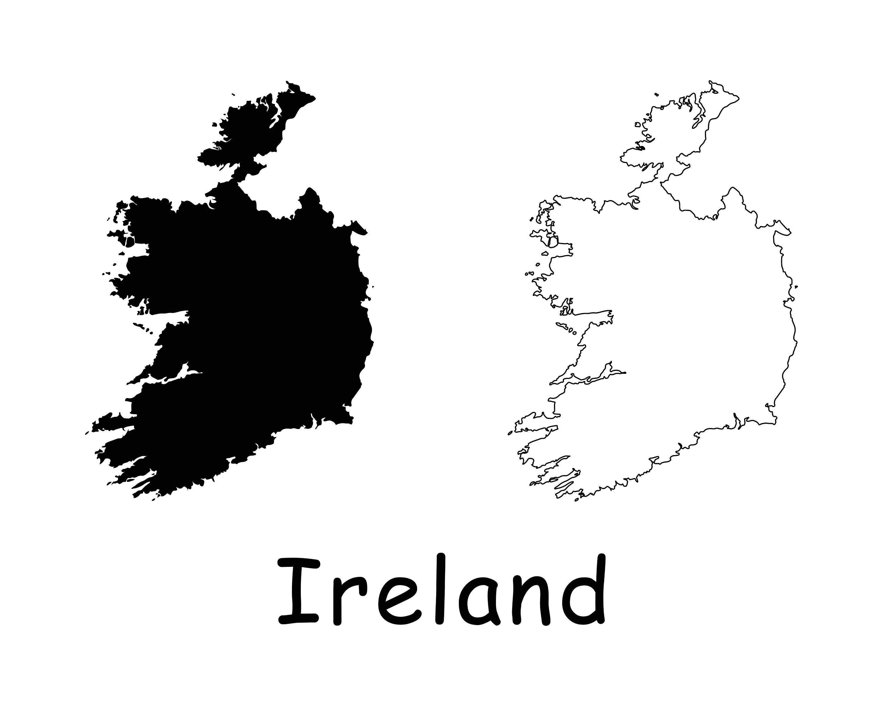 Irland Karte Umriss - KibrisPDR