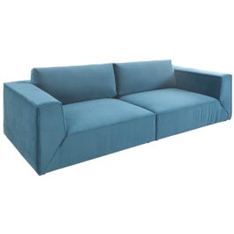 Detail Graues Sofa Blaue Wand Nomer 10