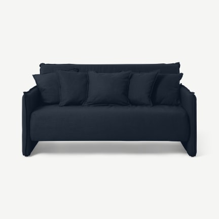 Detail Graues Sofa Blaue Wand Nomer 22