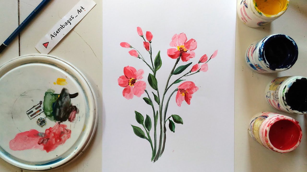 Detail Contoh Gambar Bunga Di Kanvas Yang Mudah Nomer 16