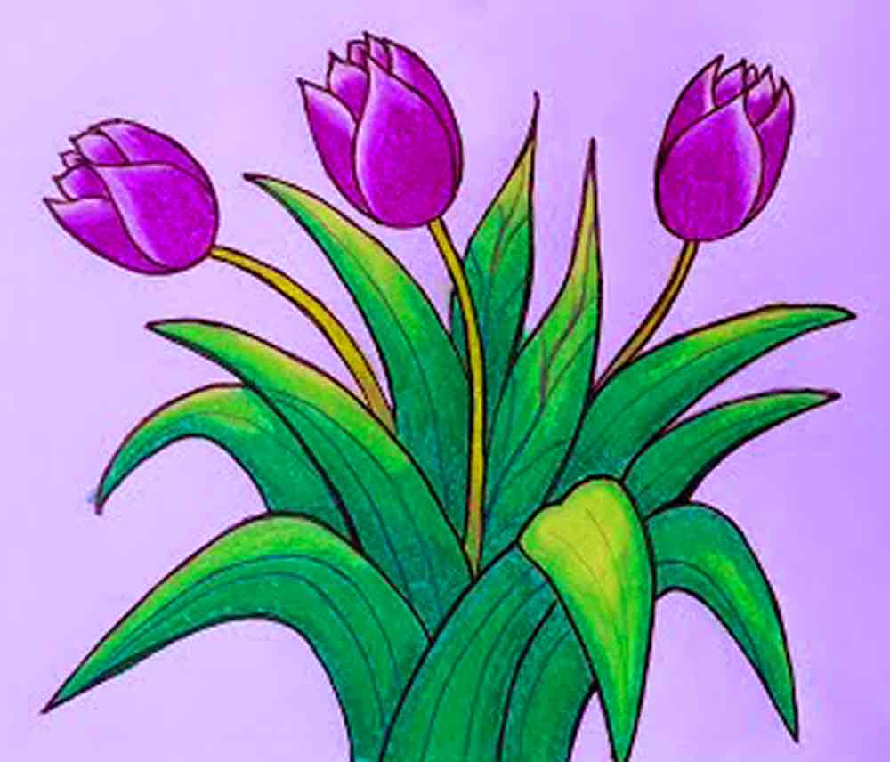 Detail Contoh Gambar Bunga Di Kanvas Yang Mudah Nomer 10