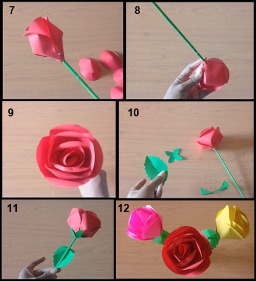 Detail Contoh Gambar Bunga Mawar Dari Origami Nomer 41