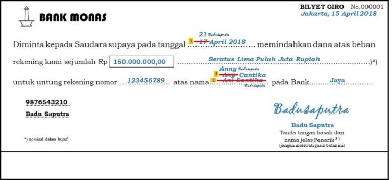 Detail Contoh Gambar Cek Atas Nama Nomer 32