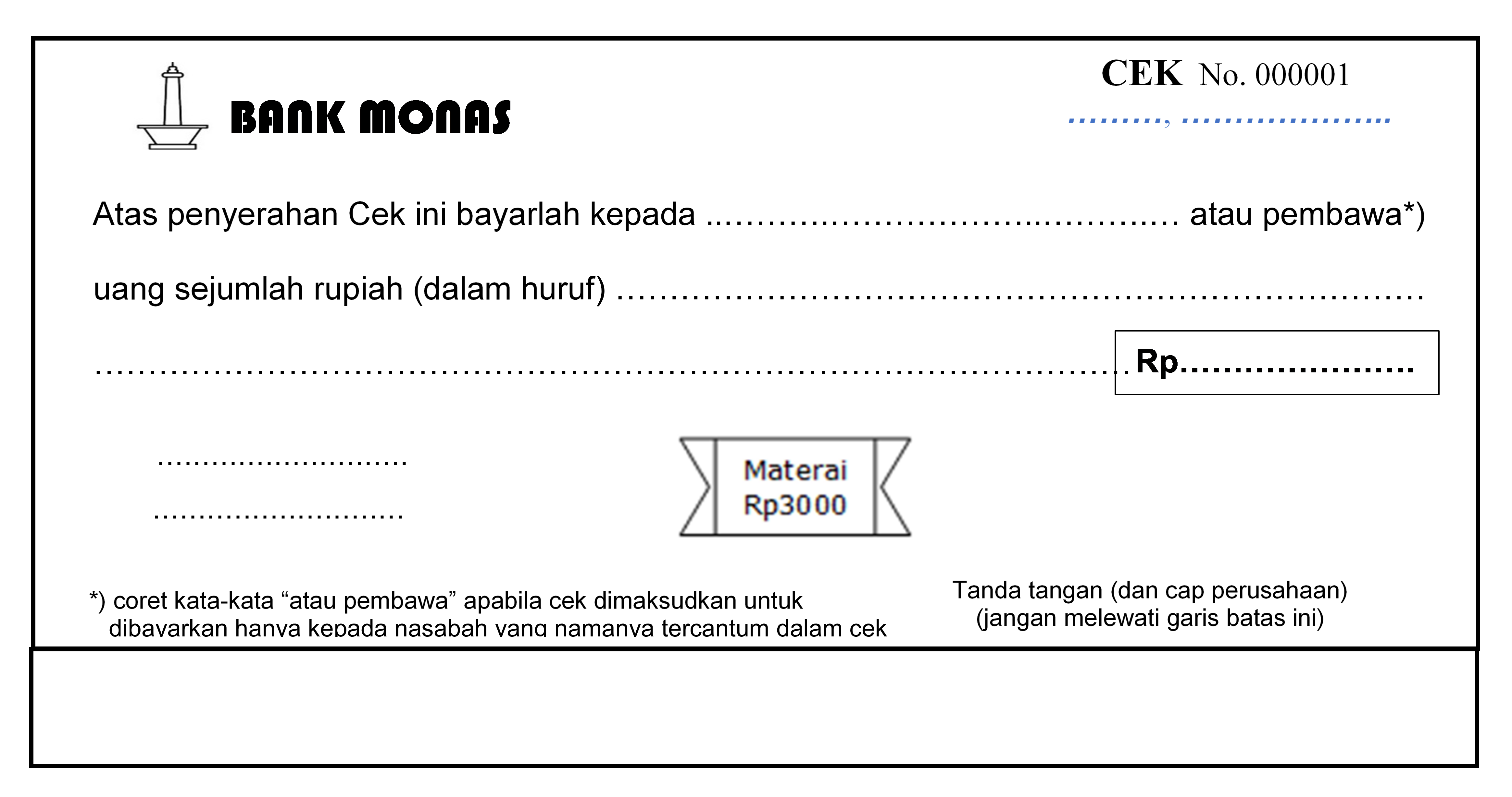 Detail Contoh Gambar Cek Kosong Nomer 9