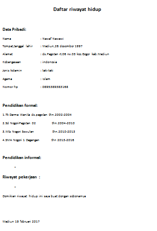 Detail Contoh Gambar Daftar Riwayat Hidup Nomer 41
