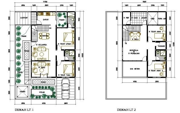 Detail Contoh Gambar Denah 2 Lantai Nomer 6