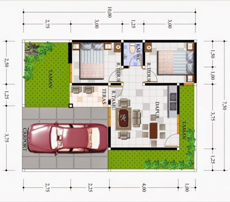 Detail Contoh Gambar Denah Rumah Type 36 Nomer 19