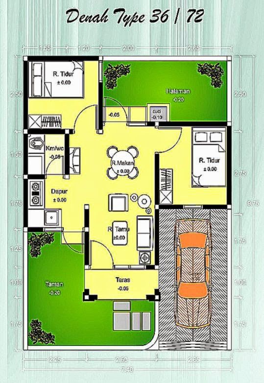 Detail Contoh Gambar Denah Rumah Type 36 Nomer 49