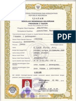 Detail Contoh Gambar Ijazah Nomer 13