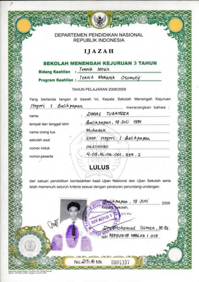 Contoh gambar ijazah 48 koleksi gambar