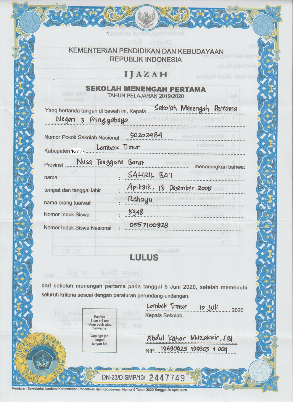 Detail Contoh Gambar Ijazah Nomer 46