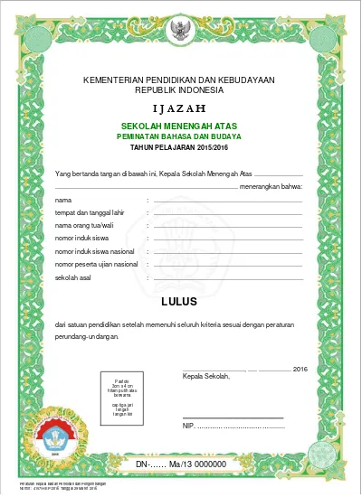 Detail Contoh Gambar Ijazah Nomer 6