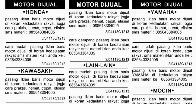 Detail Contoh Gambar Iklan Baris Nomer 16