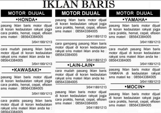 Detail Contoh Gambar Iklan Baris Nomer 4