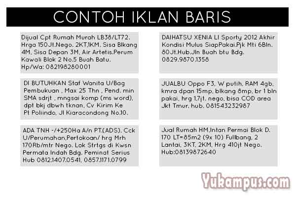 Detail Contoh Gambar Iklan Baris Nomer 5