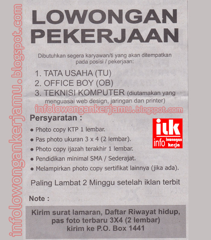 Detail Contoh Gambar Iklan Lowongan Pekerjaan Nomer 31