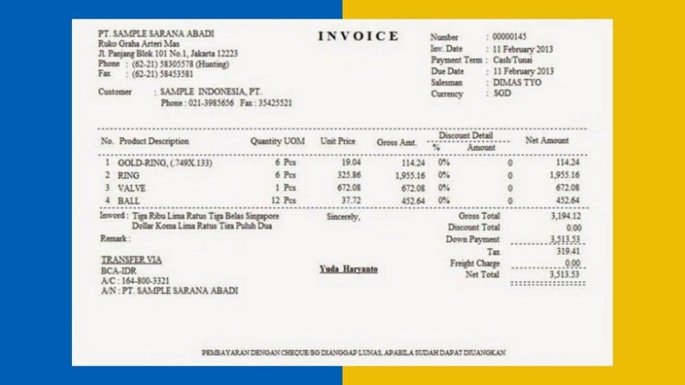 Detail Contoh Gambar Invoice Nomer 6