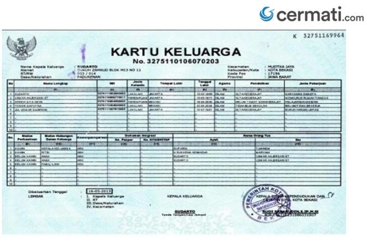 Contoh Gambar Kartu Keluarga - KibrisPDR