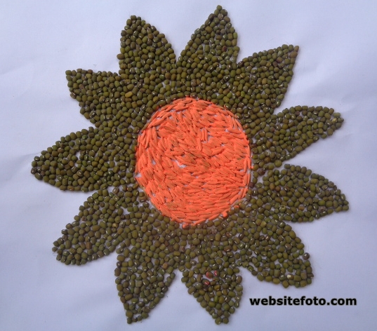 Detail Contoh Gambar Kolase Bunga Matahari Dari Biji Bijian Nomer 29