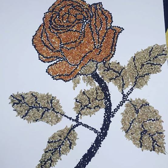 Detail Contoh Gambar Kolase Bunga Matahari Dari Biji Bijian Nomer 55