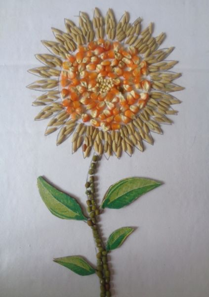 Detail Contoh Gambar Kolase Bunga Matahari Dari Biji Bijian Nomer 9