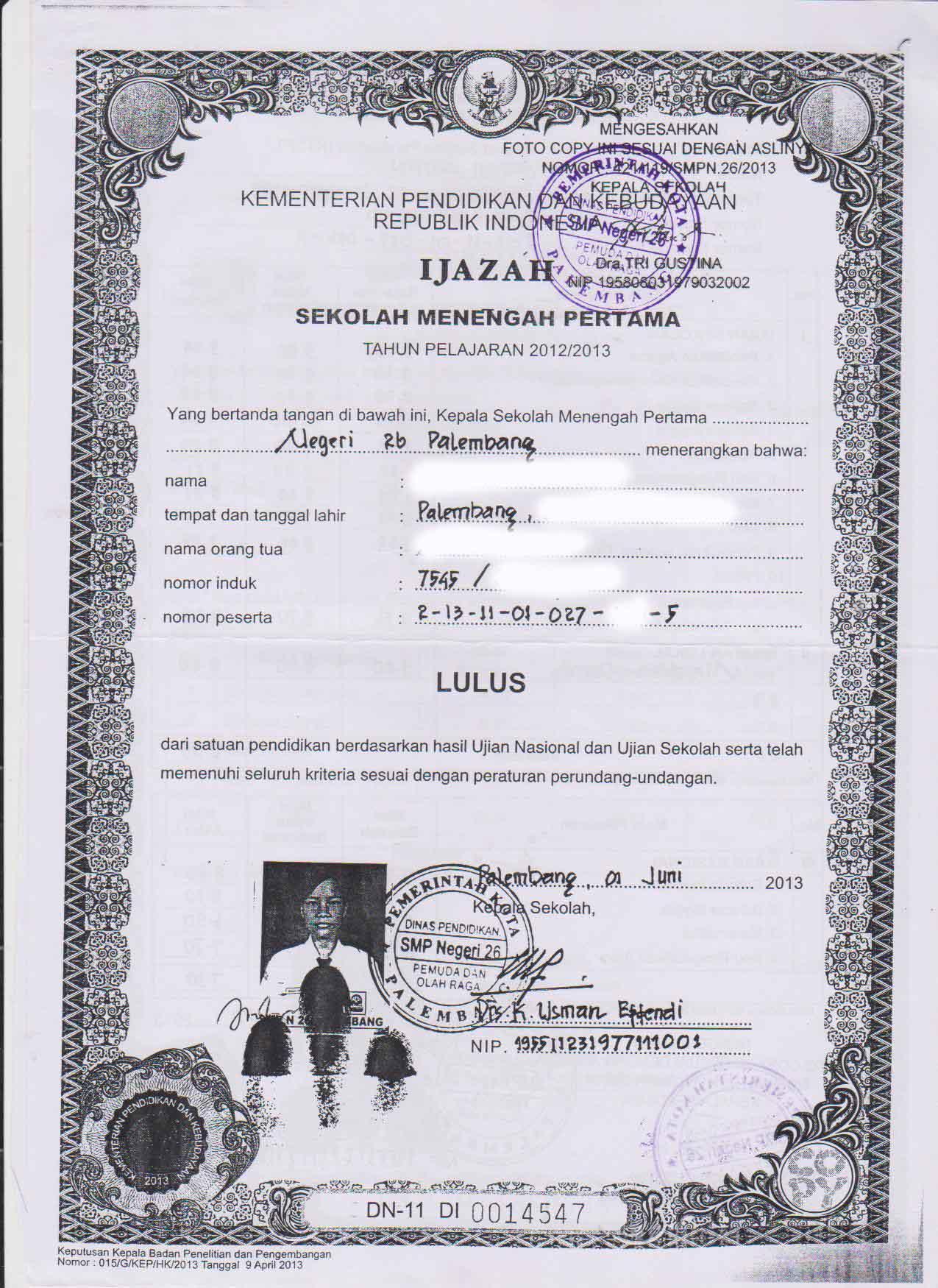 Detail Contoh Gambar Legalisir Ijazah Nomer 18