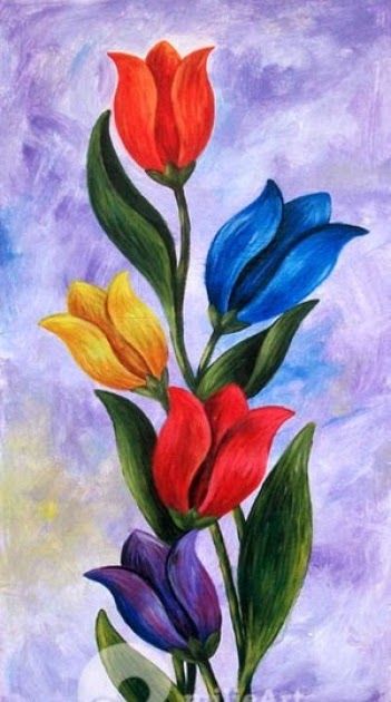 Contoh Gambar Lukisan Bunga Yang Mudah - KibrisPDR