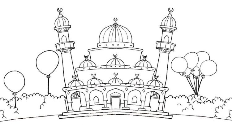 Detail Contoh Gambar Masjid Untuk Diwarnai Nomer 16