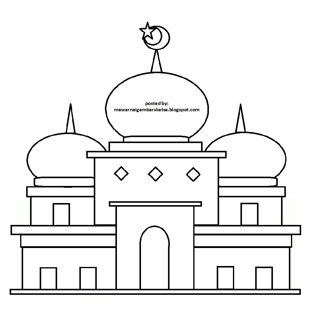 Detail Contoh Gambar Masjid Untuk Diwarnai Nomer 37