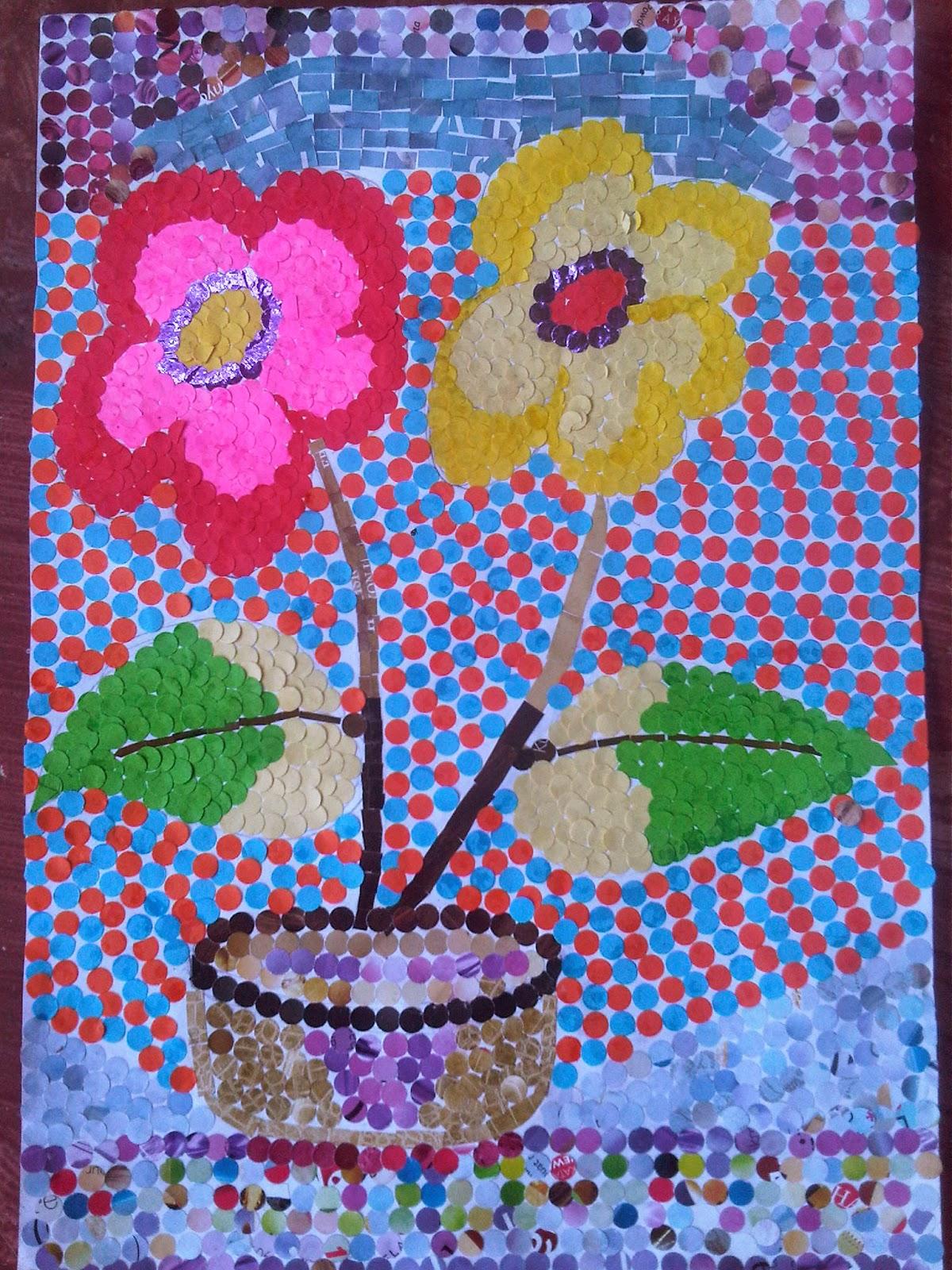 Detail Contoh Gambar Mozaik Bunga Dari Kertas Nomer 14