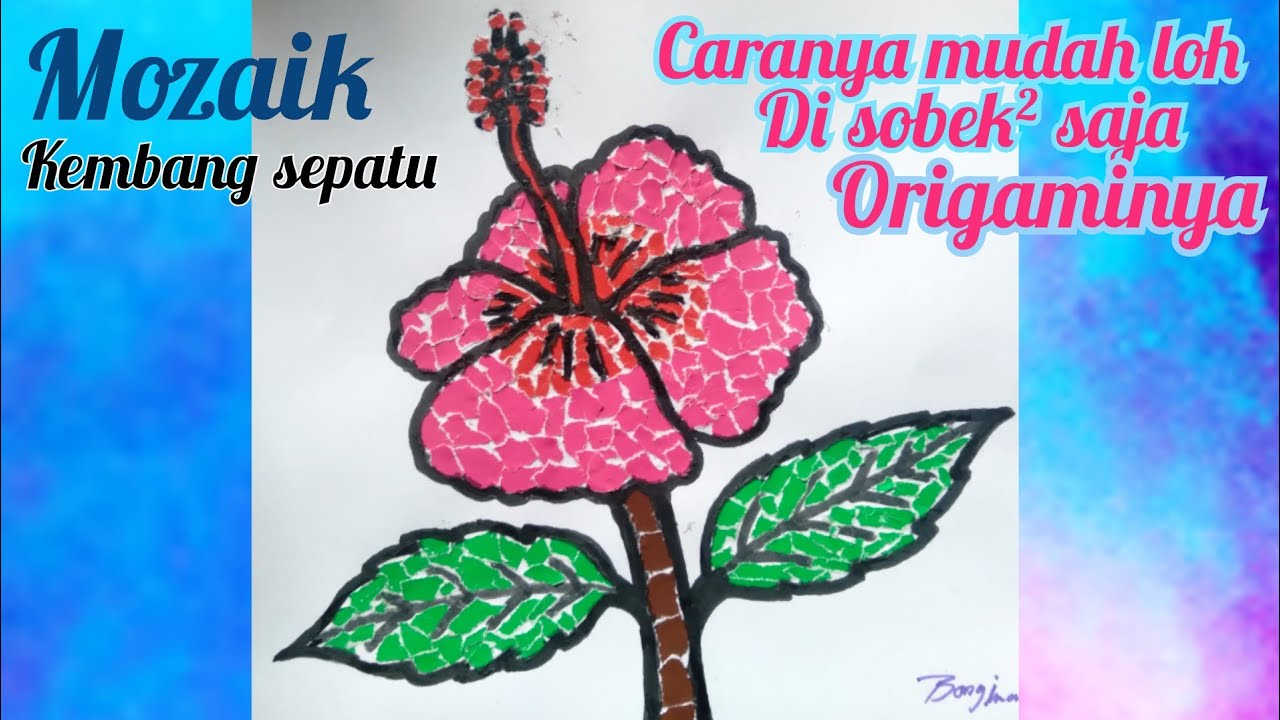 Detail Contoh Gambar Mozaik Bunga Dari Kertas Origami Nomer 3