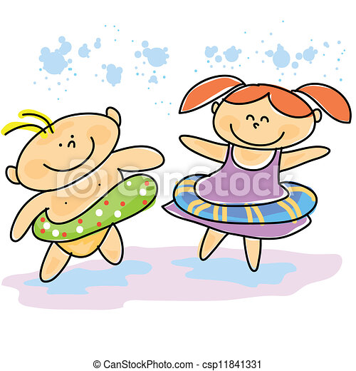 Detail Clipart Schwimmen Kinder Nomer 11