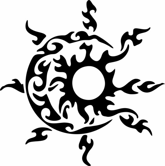 Detail Tattoo Mond Sonne Nomer 12