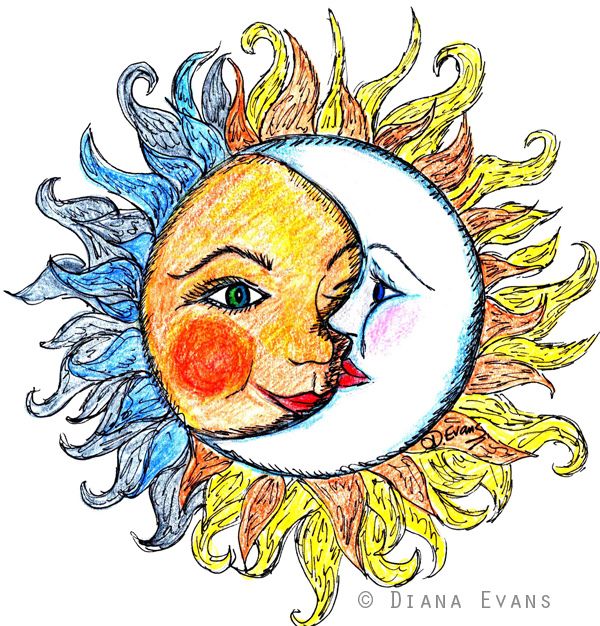Detail Tattoo Mond Sonne Nomer 6
