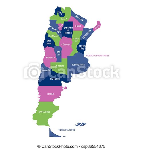 Argentinien Provinzen Karte - KibrisPDR