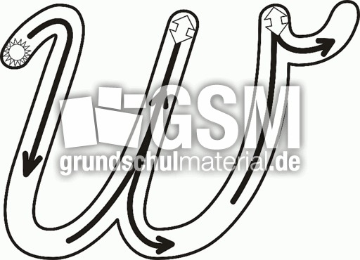 Detail W In Schreibschrift Nomer 6