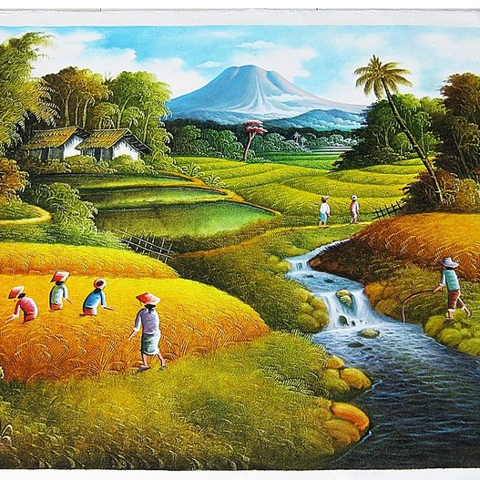 Detail Gambar Gunung Dan Sawah Nomer 12