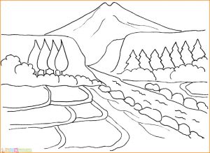 Detail Gambar Gunung Kartun Hitam Putih Nomer 2