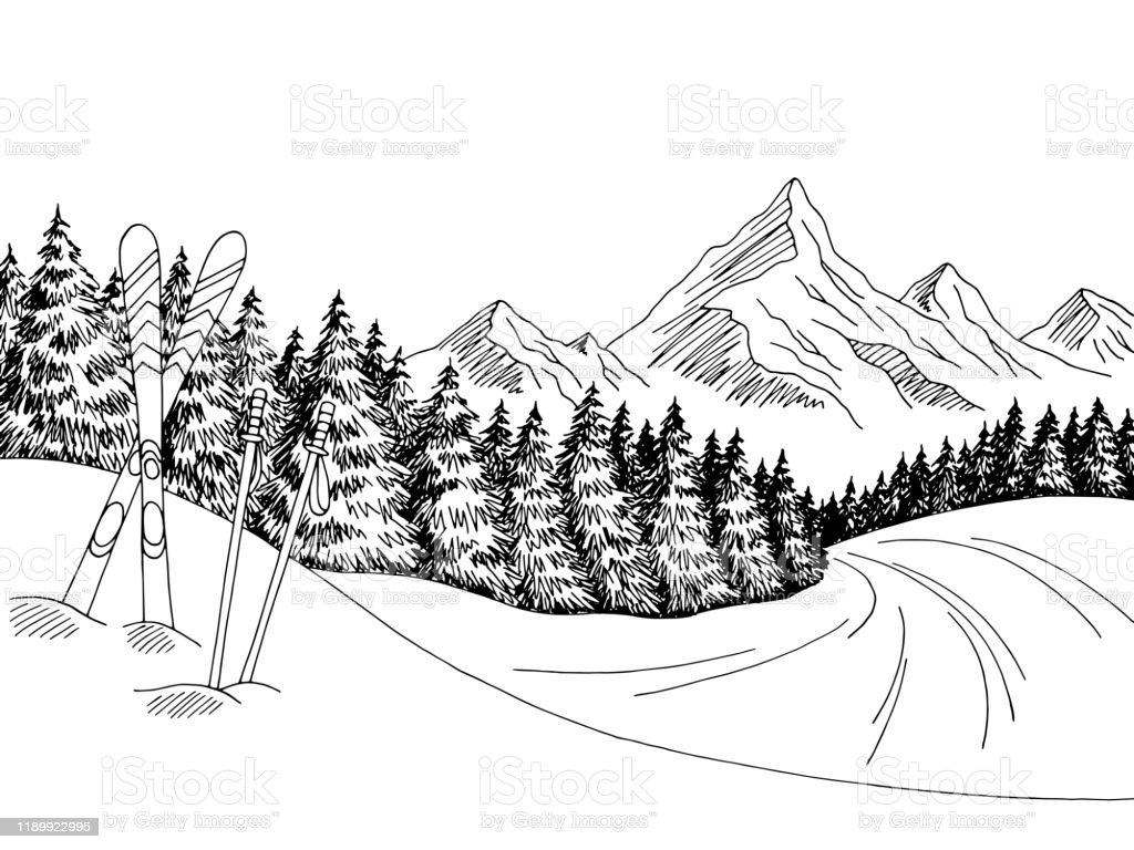 Detail Gambar Gunung Kartun Hitam Putih Nomer 15