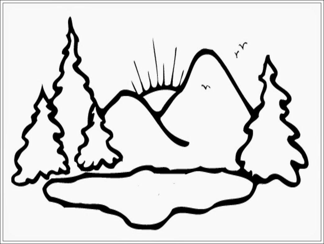 Detail Gambar Gunung Kartun Hitam Putih Nomer 16