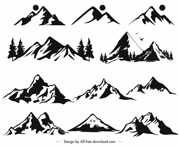 Detail Gambar Gunung Kartun Hitam Putih Nomer 17
