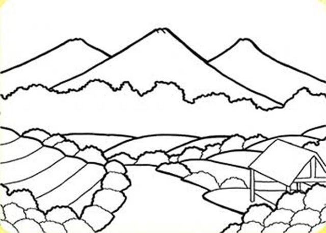 Detail Gambar Gunung Mewarnai Nomer 13