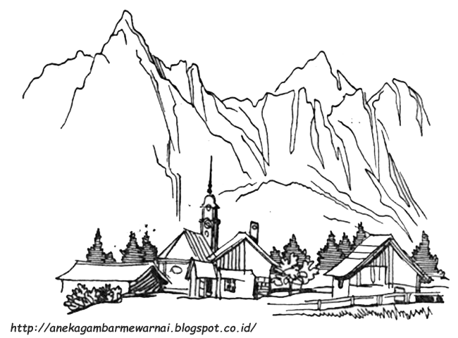 Detail Gambar Gunung Mewarnai Nomer 39