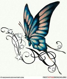 Detail Schmetterling Tattoo Seitlich Nomer 2