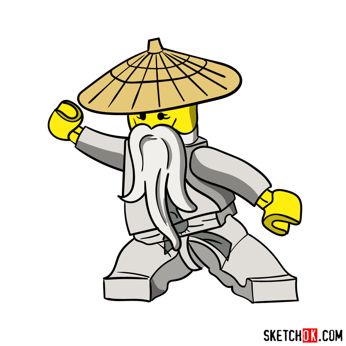 Detail Lego Ninjago Sensei Wu Minifigure Nomer 6