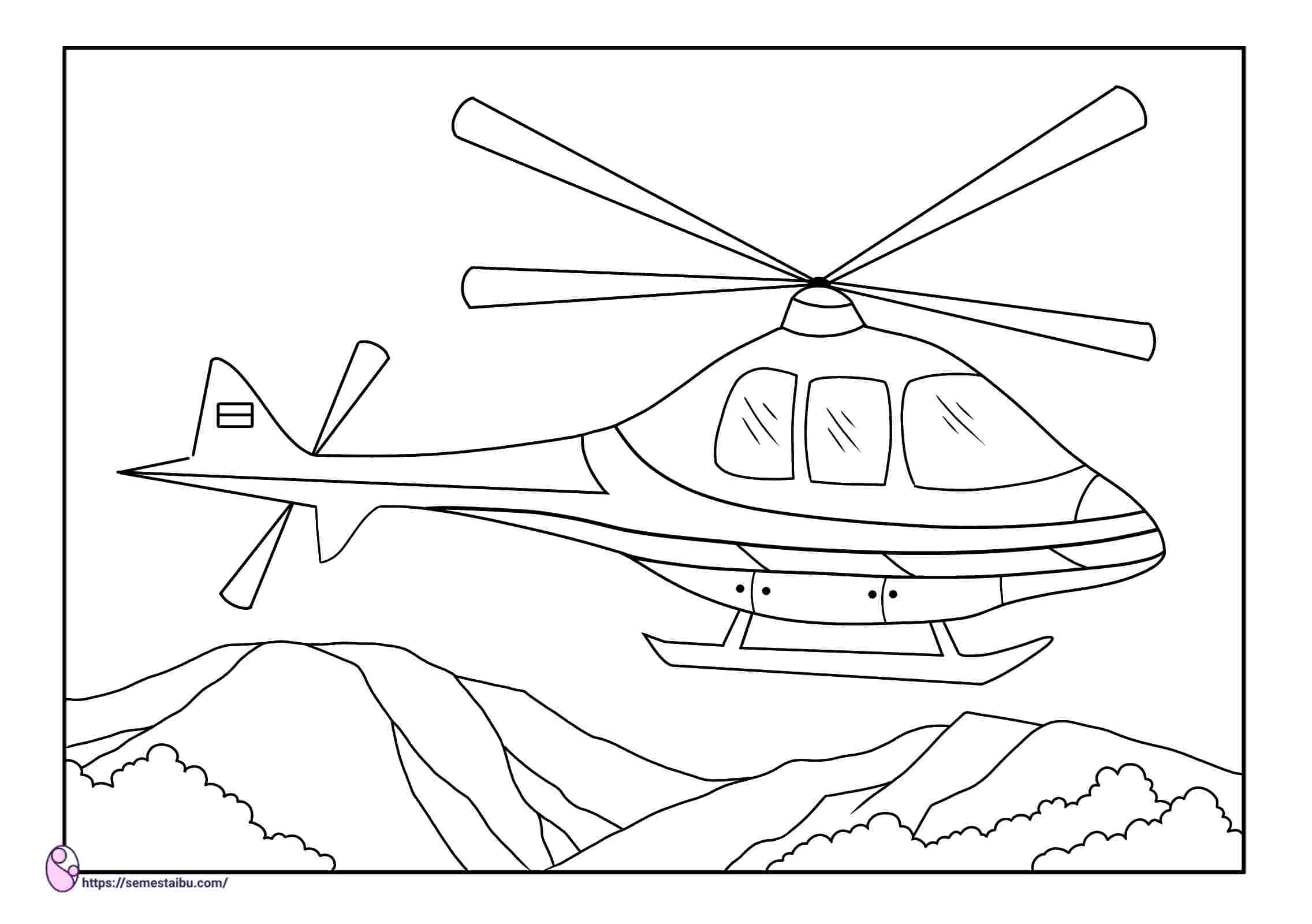 Detail Gambar Helikopter Mewarnai Nomer 7