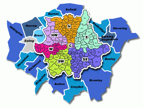 London Sw Postcode Map - KibrisPDR